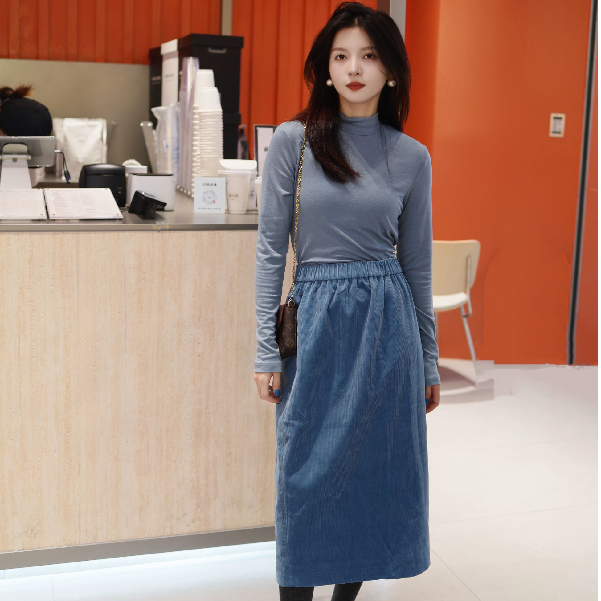 小众设计复古灯芯绒半裙