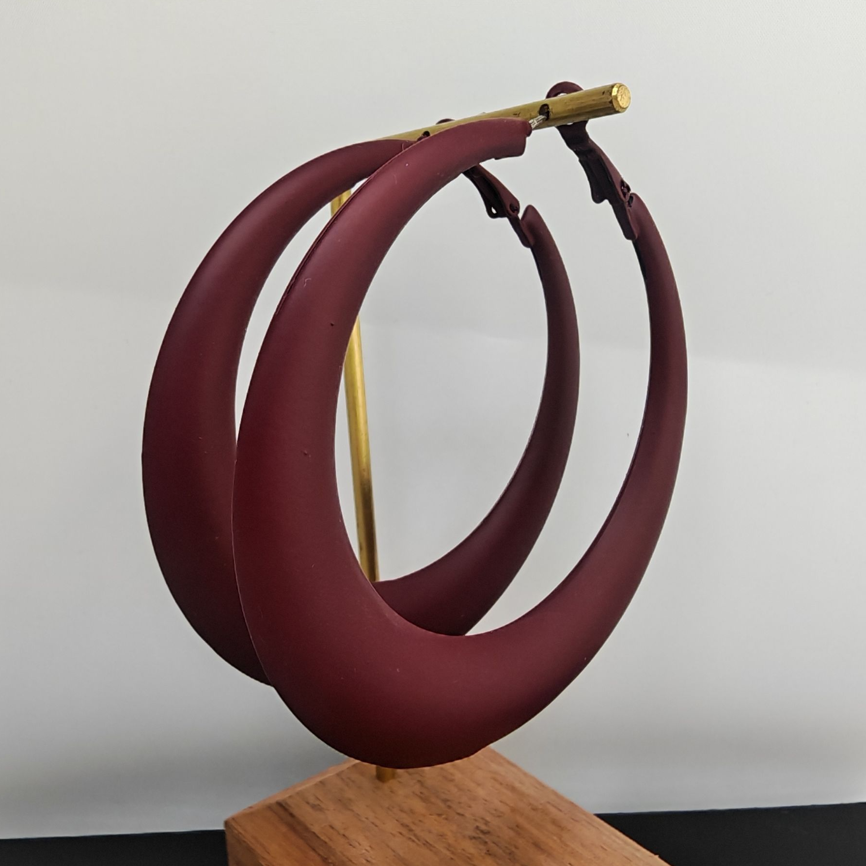 合金耳饰 红色耳环欧美跨境爆款喷漆大耳圈【7CM】