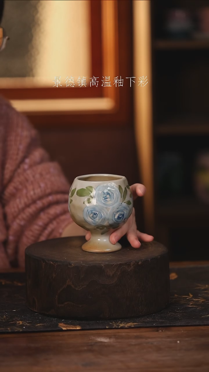 陶瓷景德镇高温釉下手绘陶瓷@L180@