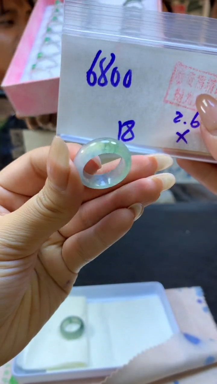 【闪购商品】定制翡翠未镶嵌戒圈#6800元-毛货需精细抛光