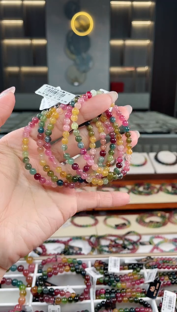 未镶嵌老矿碧玺单圈手串5mm+碧玺（多样性发一条）T