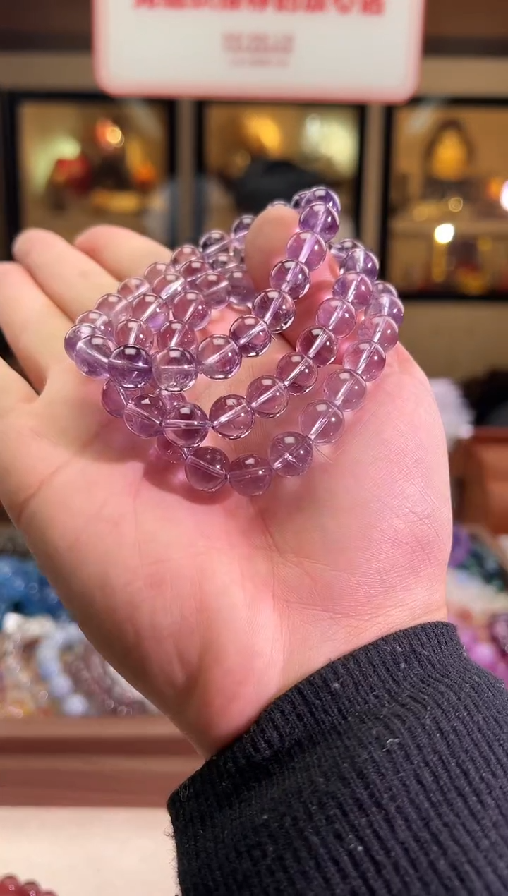 未镶嵌手链水晶10mm+巴西·紫水（多样性发一）