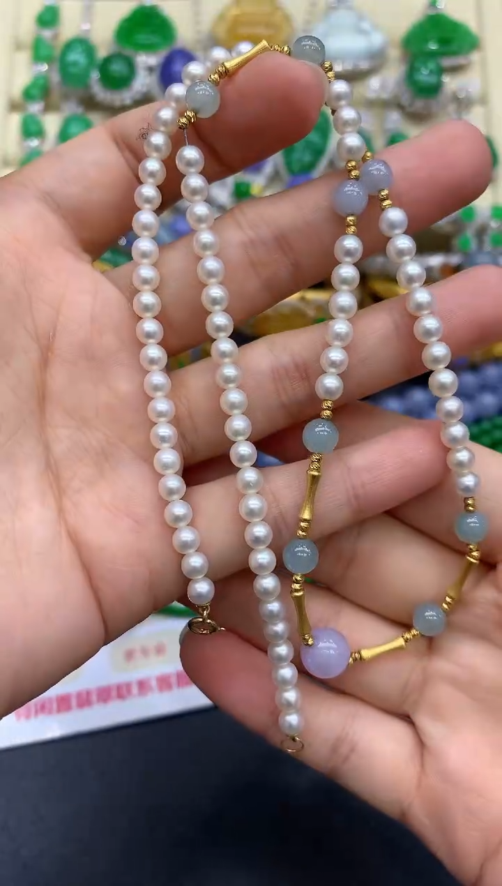 颈饰18K金镶嵌翡翠199-中国好珍宝