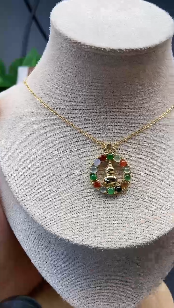 颈饰银S925镶嵌翡翠12