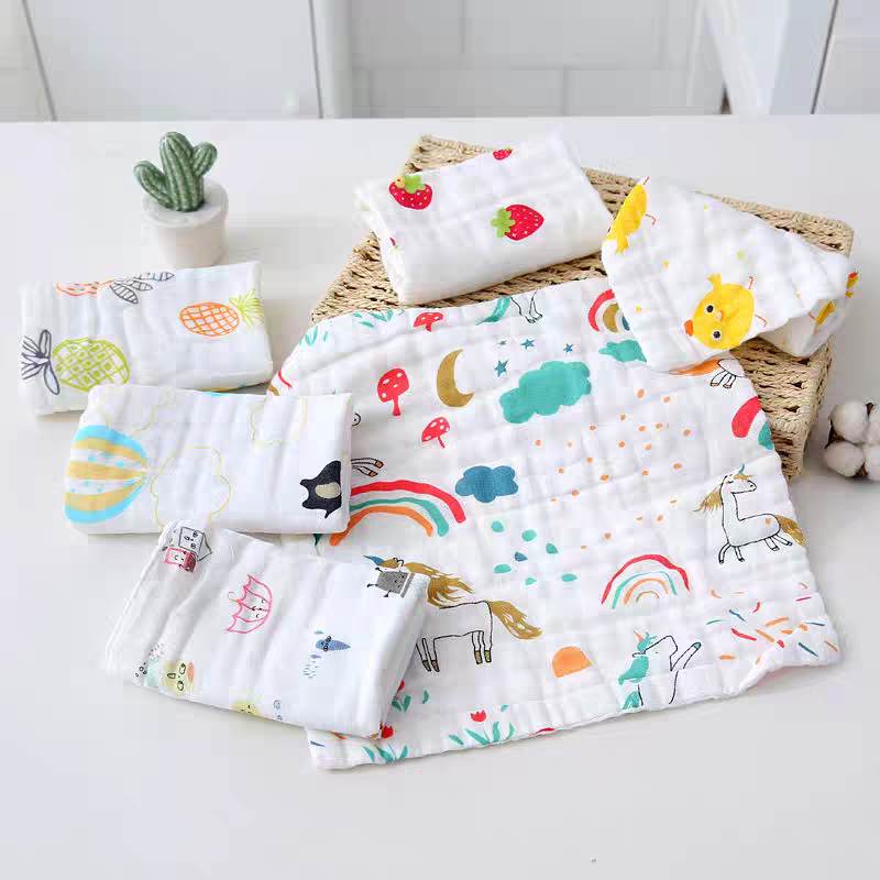 【福袋毛巾】纯棉小毛巾 六层纱布擦手巾拉伸尺寸25*25不挑花型一条