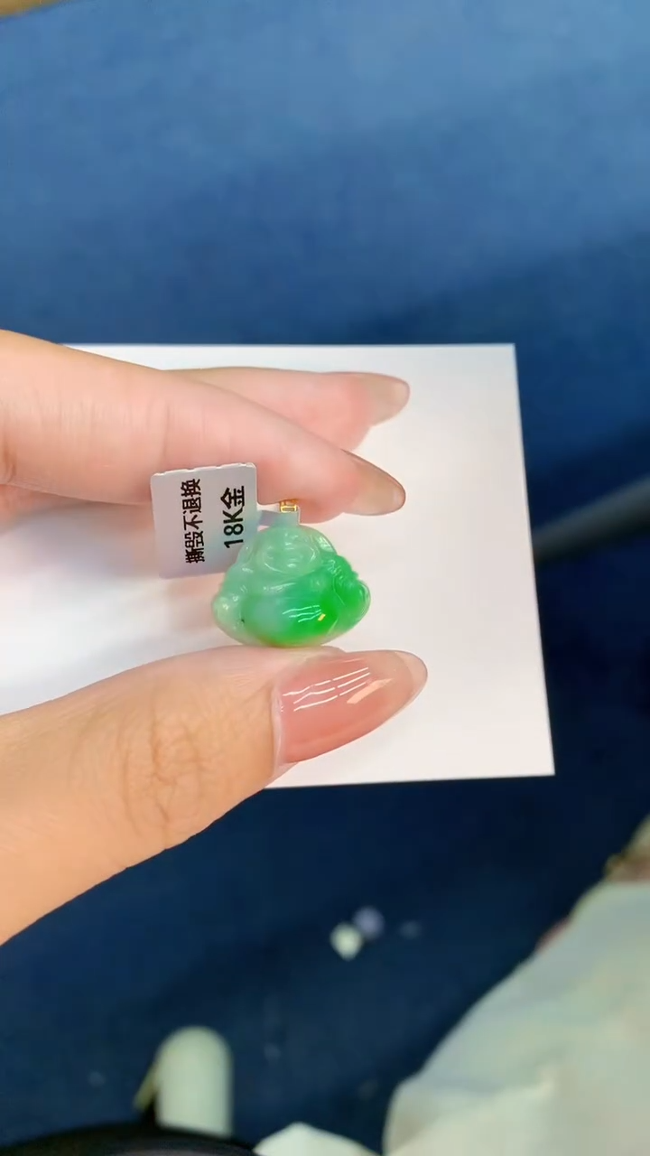 翡翠18K金镶嵌颈饰          1