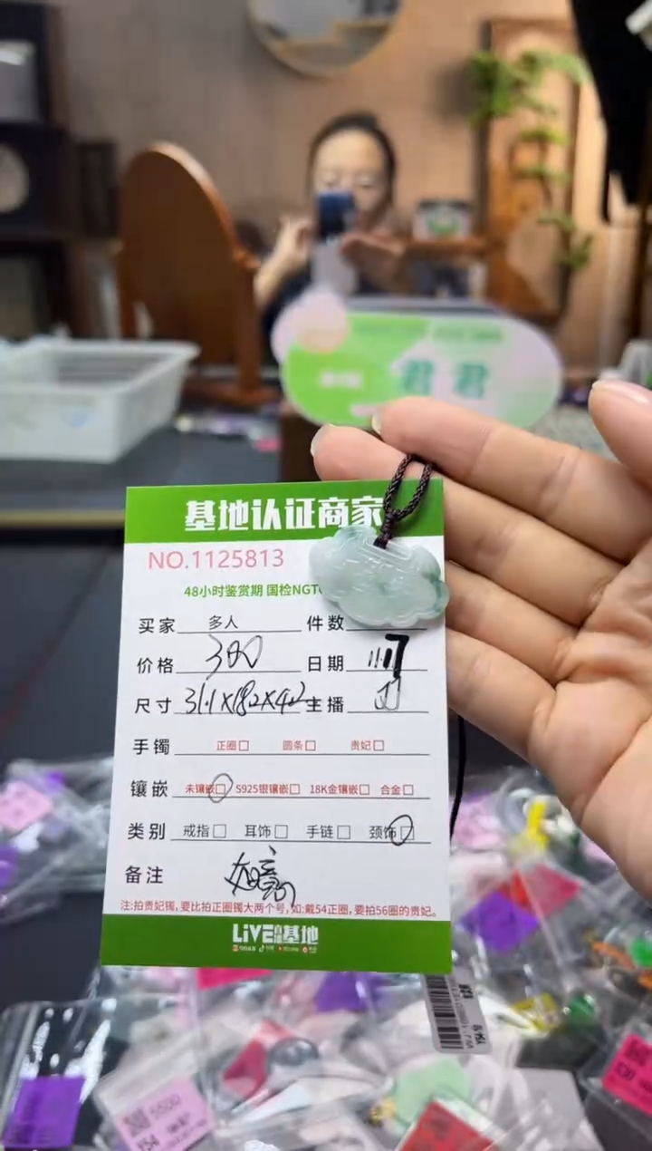 颈饰未镶嵌翡翠如意锁