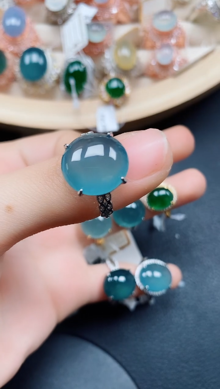 【闪购商品】翡翠戒指银S925镶嵌翡翠