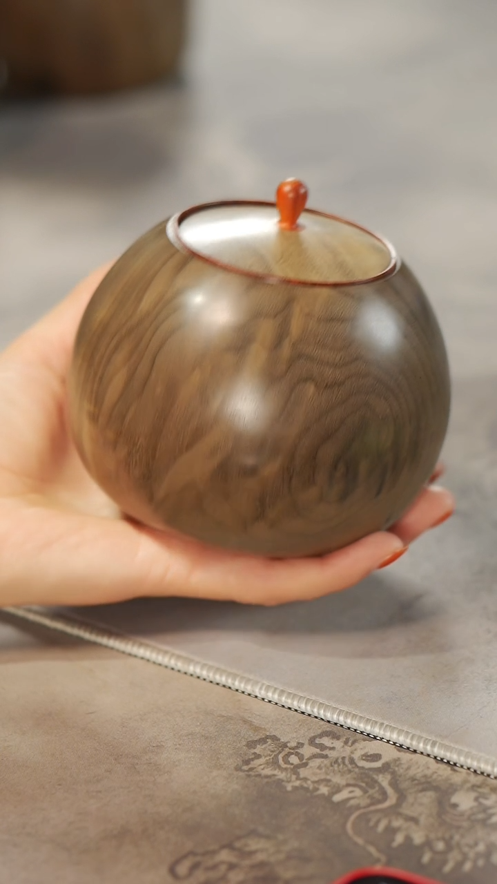 【闪购商品】金丝楠木雕578茶仓茶叶罐