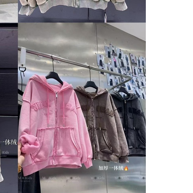511170 韩版休闲时尚百搭舒适儿童冬款加绒连帽外套