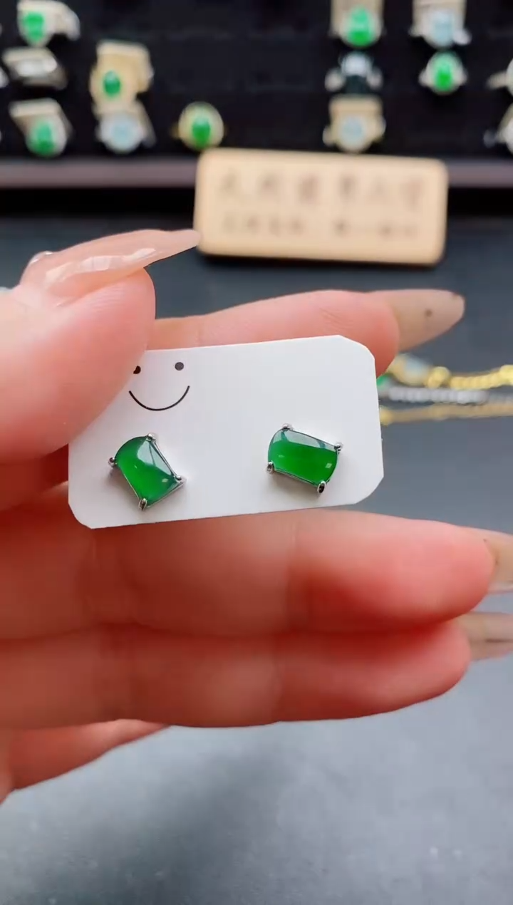 银S925镶嵌戒指翡翠1