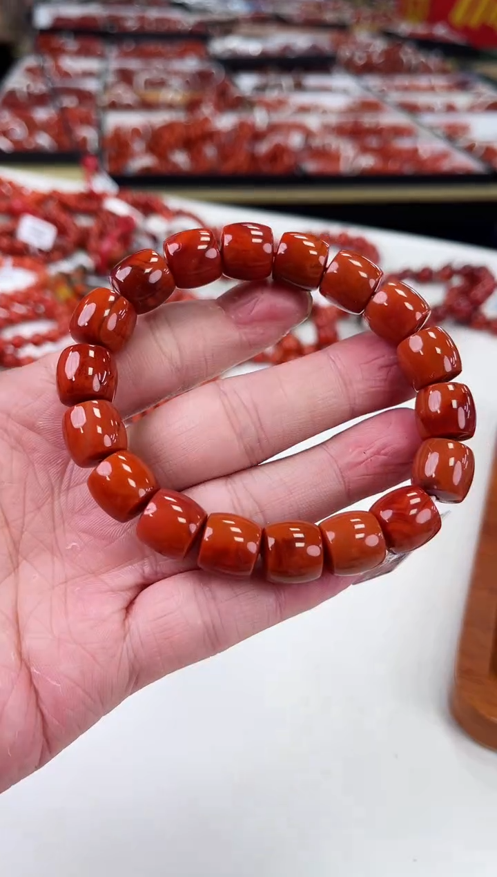 【闪购商品】南红玛瑙瓦西直切手串12+未镶嵌一个/条