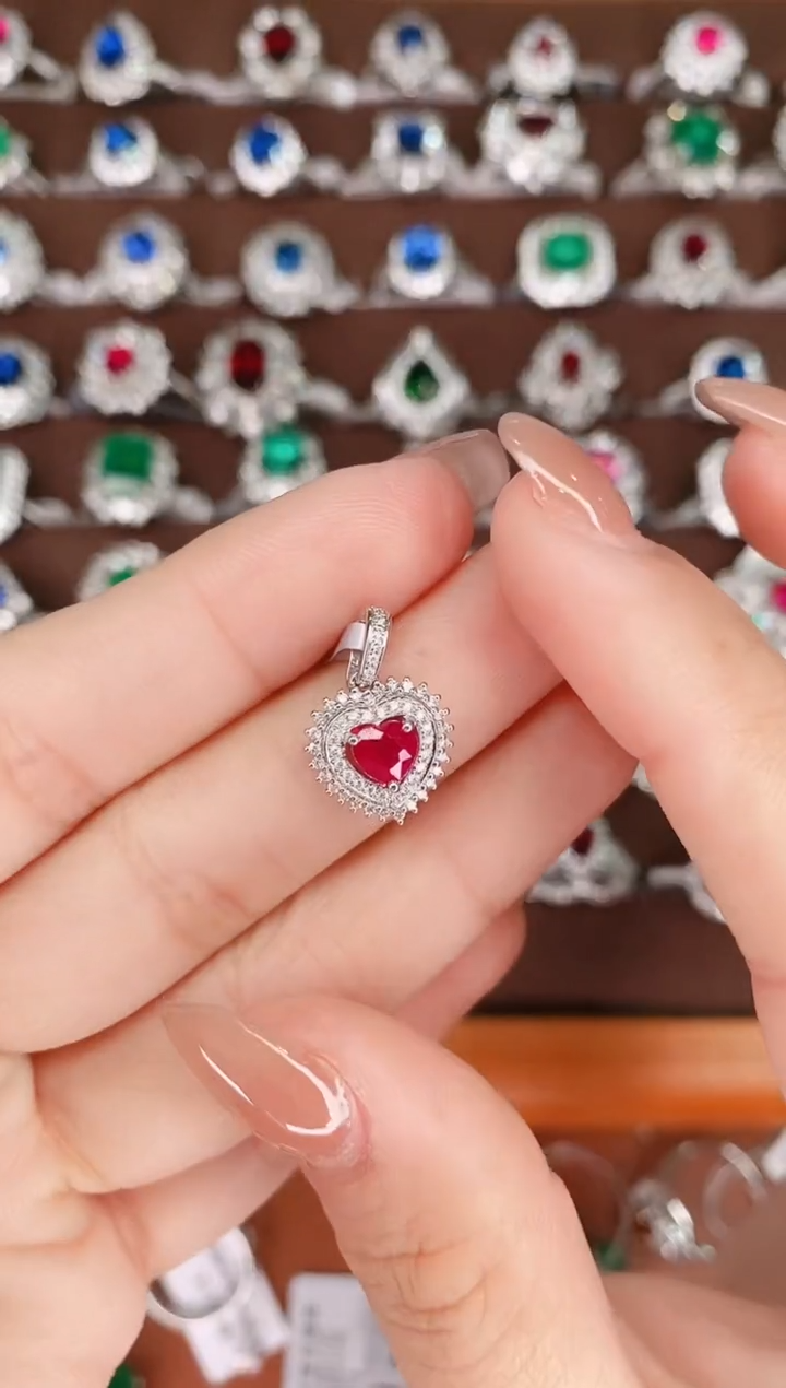 【闪购商品】红宝石18K金吊坠18K金镶嵌-0.6ct