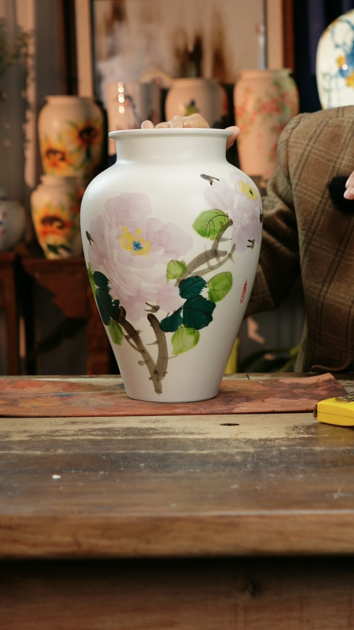 【闪购商品】瓷片景德镇纯手工釉下彩精品花瓶