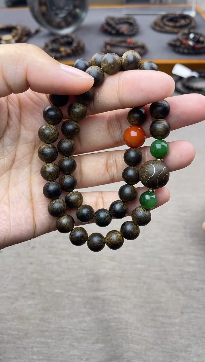 【闪购商品】沉香手串芽庄黄棋楠沉水老料0.8＋祥云1.2设计