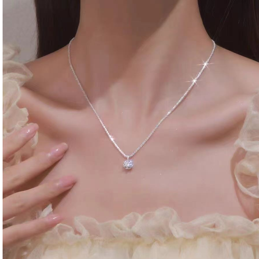 铜项链 精美爆款波光粼粼粉钻女百搭小众设计温柔气质满天星项链