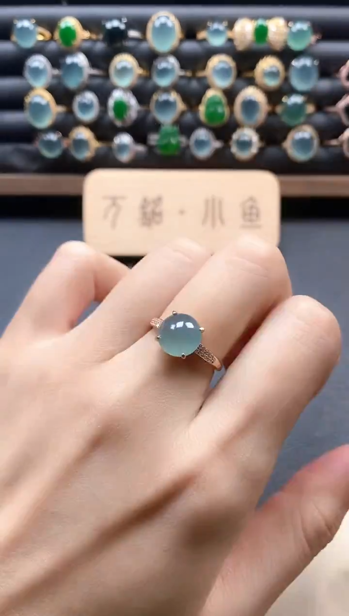 银S925镶嵌戒指翡翠51511