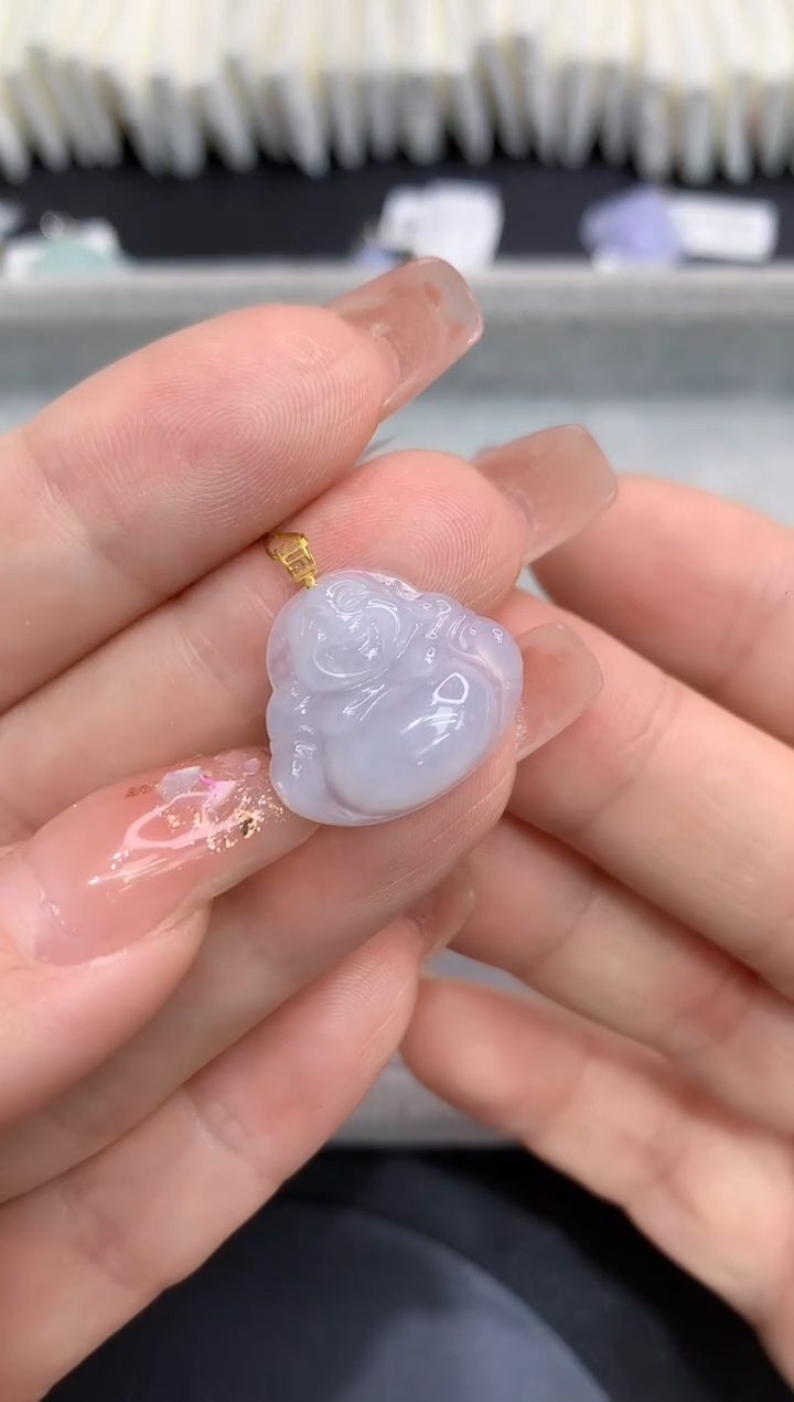 吊坠(不含链)18K金镶嵌翡翠111111111111