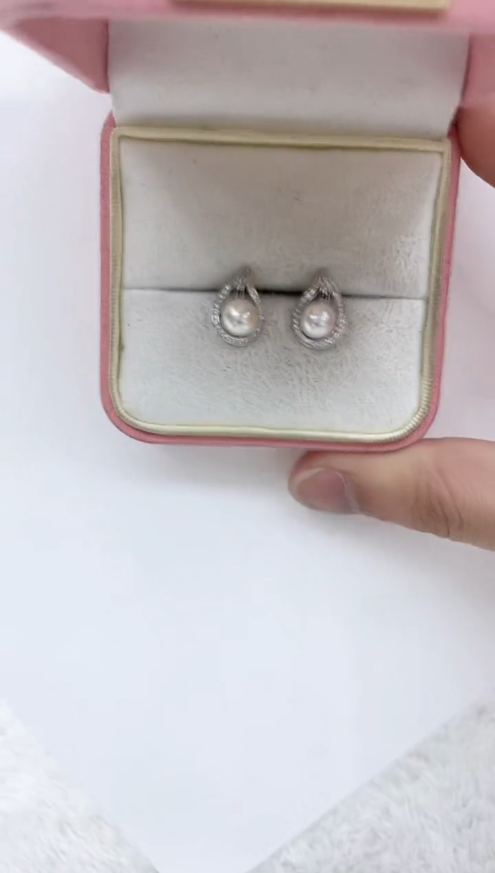 【闪购商品】海水珍珠耳饰银S925镶嵌海水珍珠耳饰