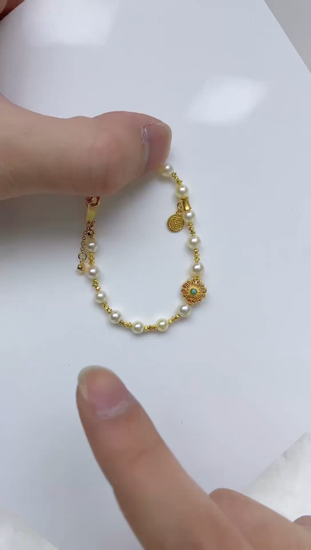 银S925镶嵌海水珍珠手链海水珍珠手链