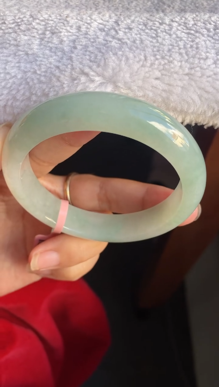 未镶嵌手镯翡翠（冰透胶葡萄肉晴水绿）13号