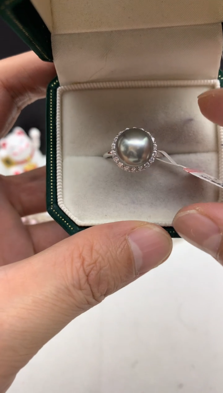 银S925镶嵌ff海水珍珠大溪地吊坠(赠链）