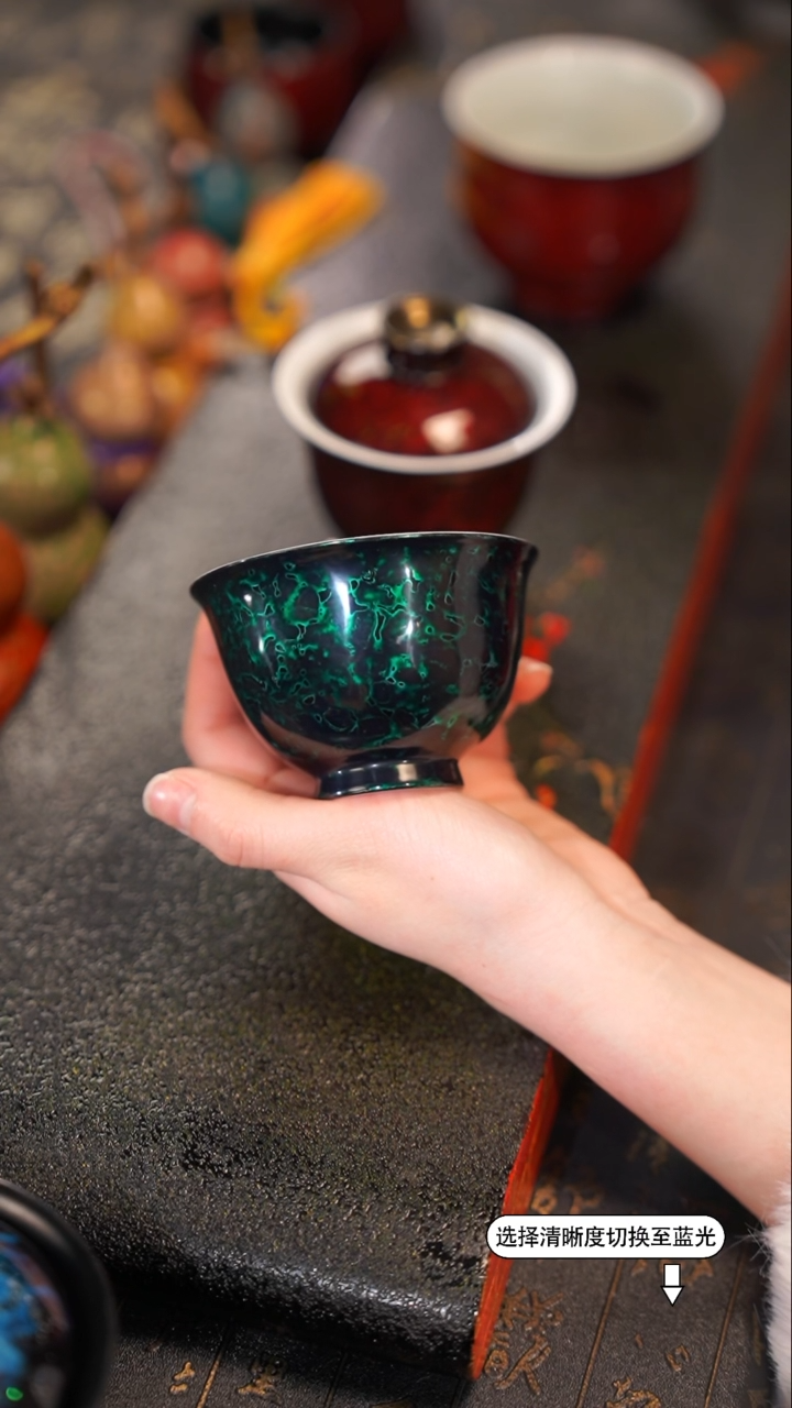 【闪购商品】沈绍安非遗漆器绿宝砂主人杯