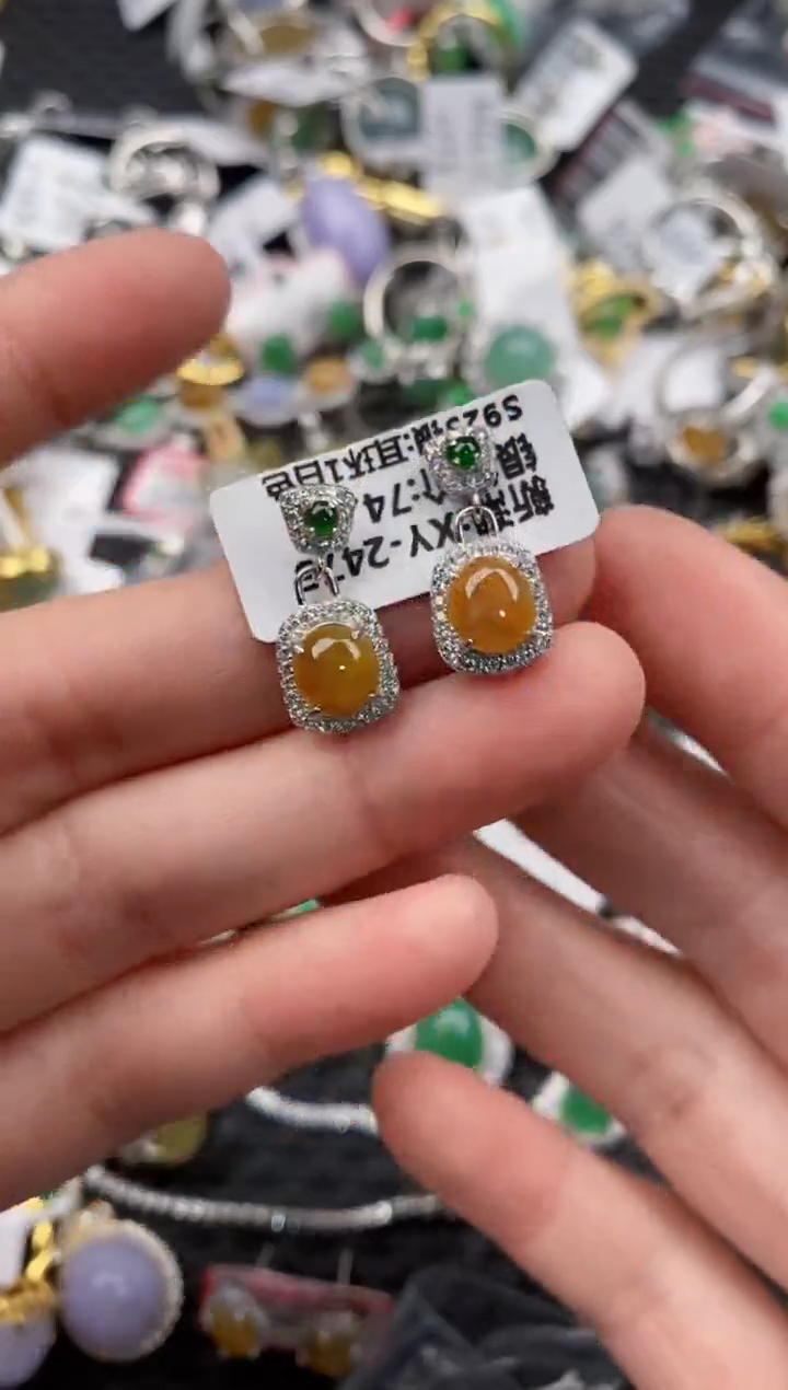 银S925镶嵌戒指翡翠888             9