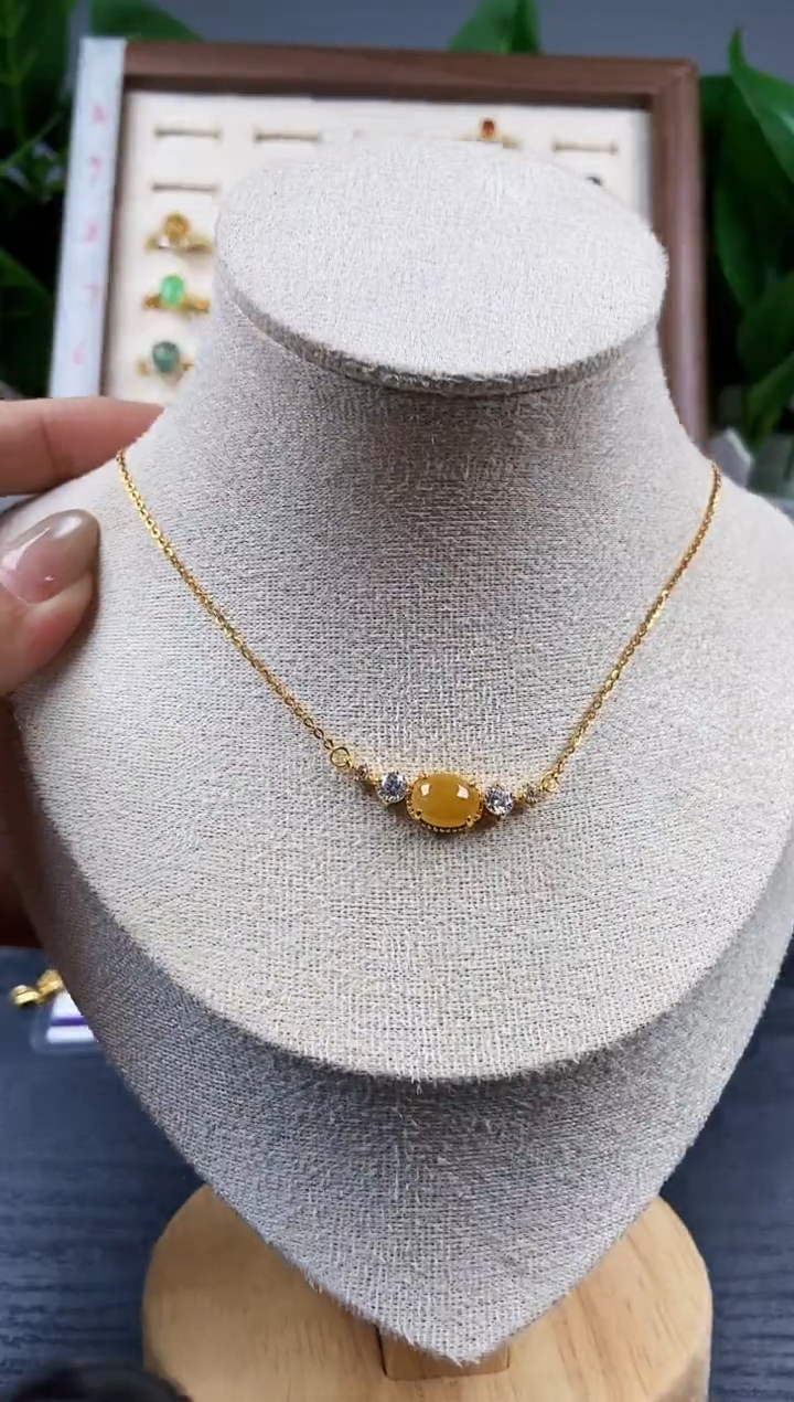 颈饰银S925镶嵌翡翠12