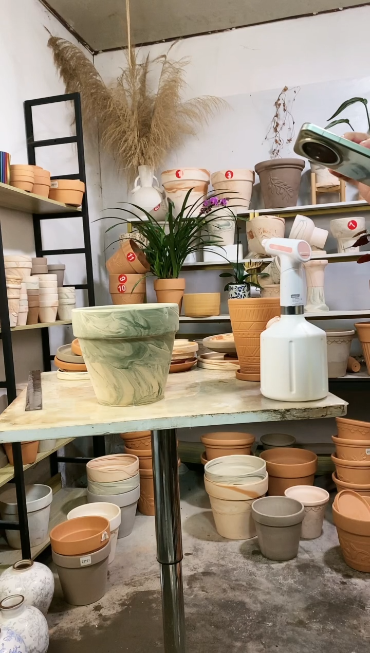 【闪购商品】红陶20*18绿白陶 1盆无托