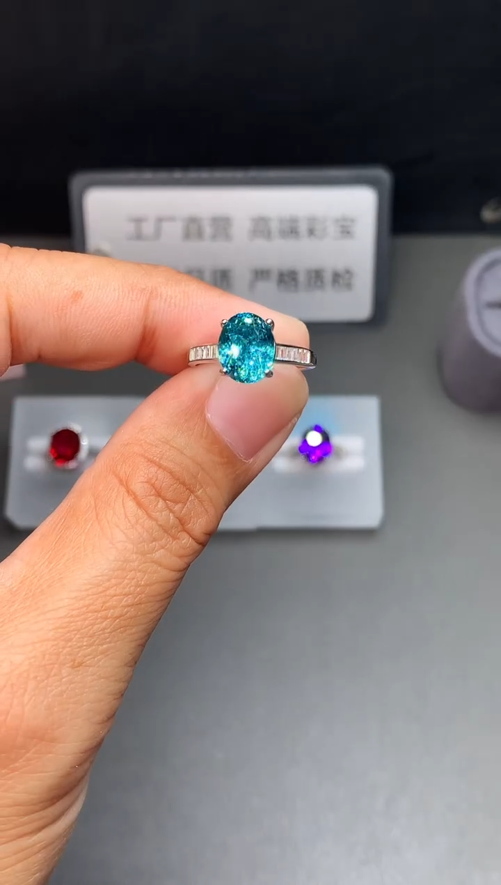 银S925镶嵌戒指碧玺22
