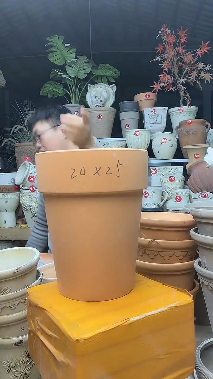 【闪购商品】缸4个20*25红陶反比例无托