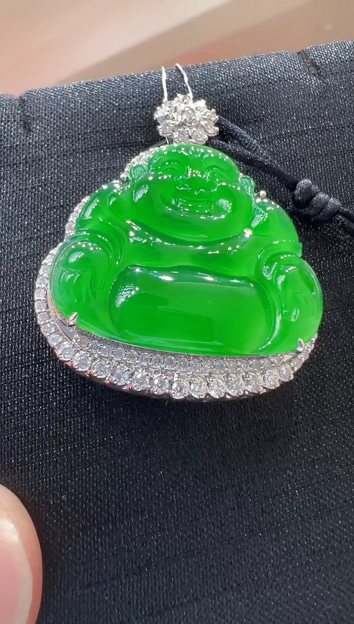 【闪购商品】翡翠吊坠(不含链)18K金镶嵌           