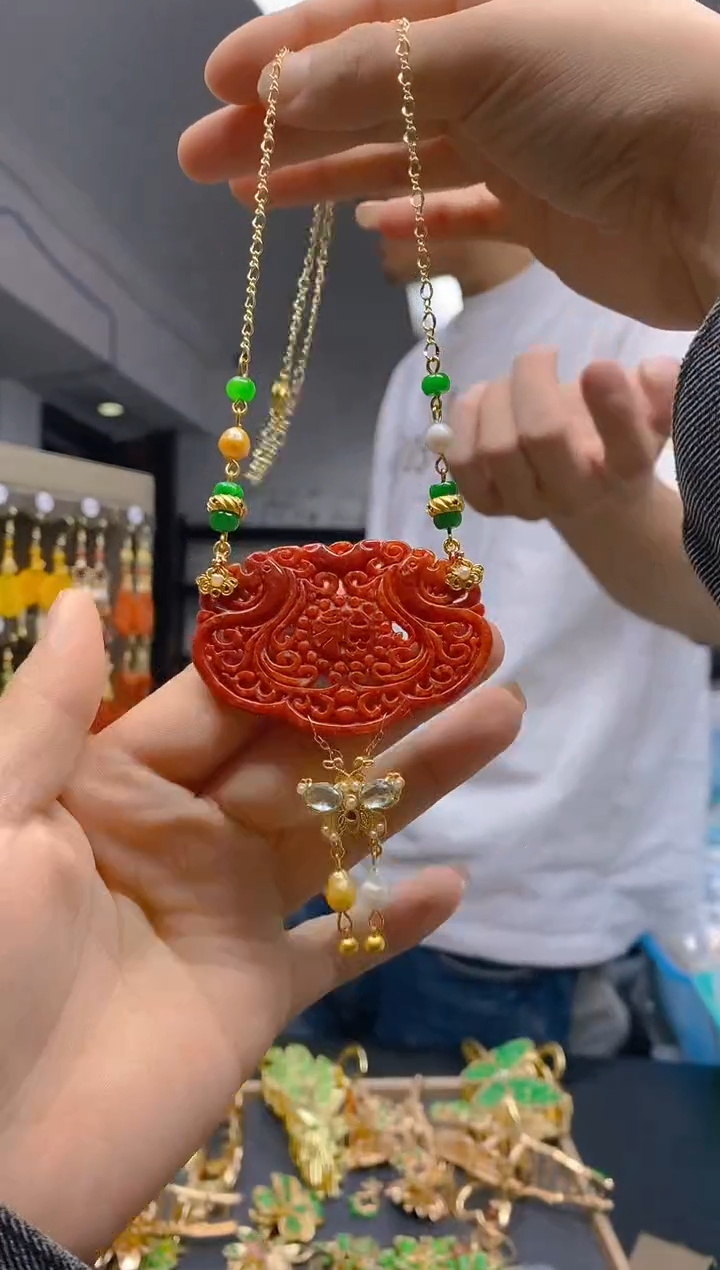 【闪购商品】翡翠耳饰合金0273翡翠锁骨链