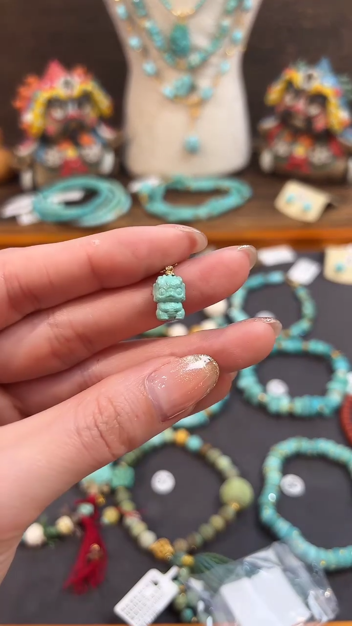 【闪购商品】绿松石提溜18K金镶嵌绿松石提溜