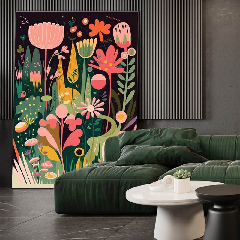 砂岩画马蒂斯北欧侘寂风现代简约客厅抽象涂鸦风格竖版时尚挂画