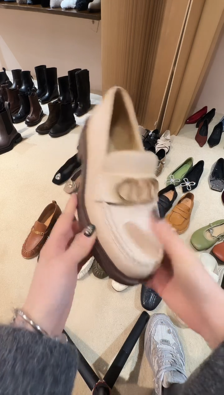 鱼嘴鞋246702杏色37码牛皮
