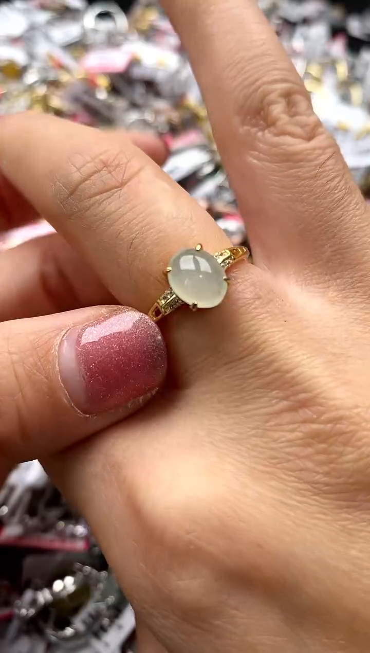 【闪购商品】翡翠戒指银S925镶嵌222222    0