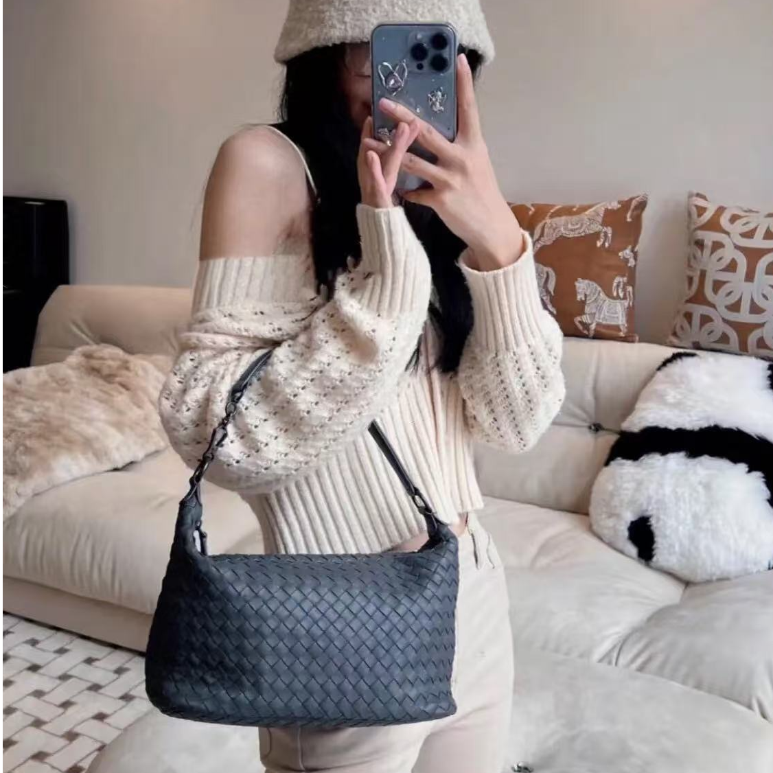 【大老板专属】【遛狗包】2025新款编织拉链开合单肩手提包女款