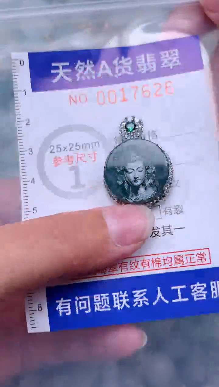 翡翠未镶嵌吊坠(赠链)1