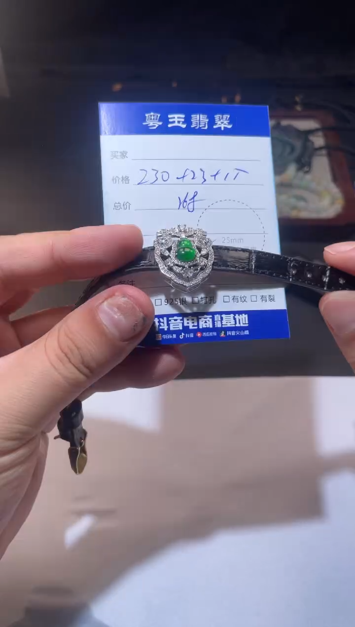 颈饰银S925镶嵌翡翠?****?寄售回流 不退不换
