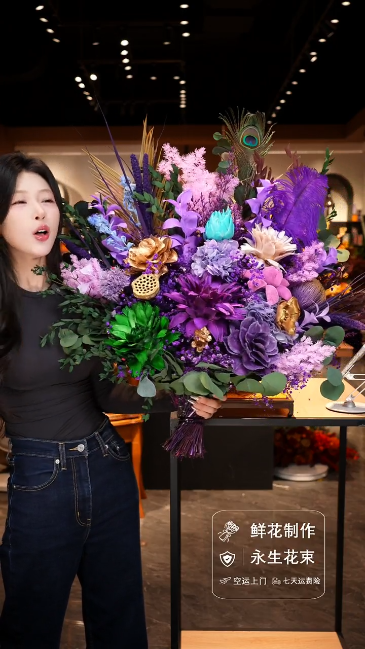 手工艺品琉璃手工花器花束空运包邮送货上门-以图片为准    
