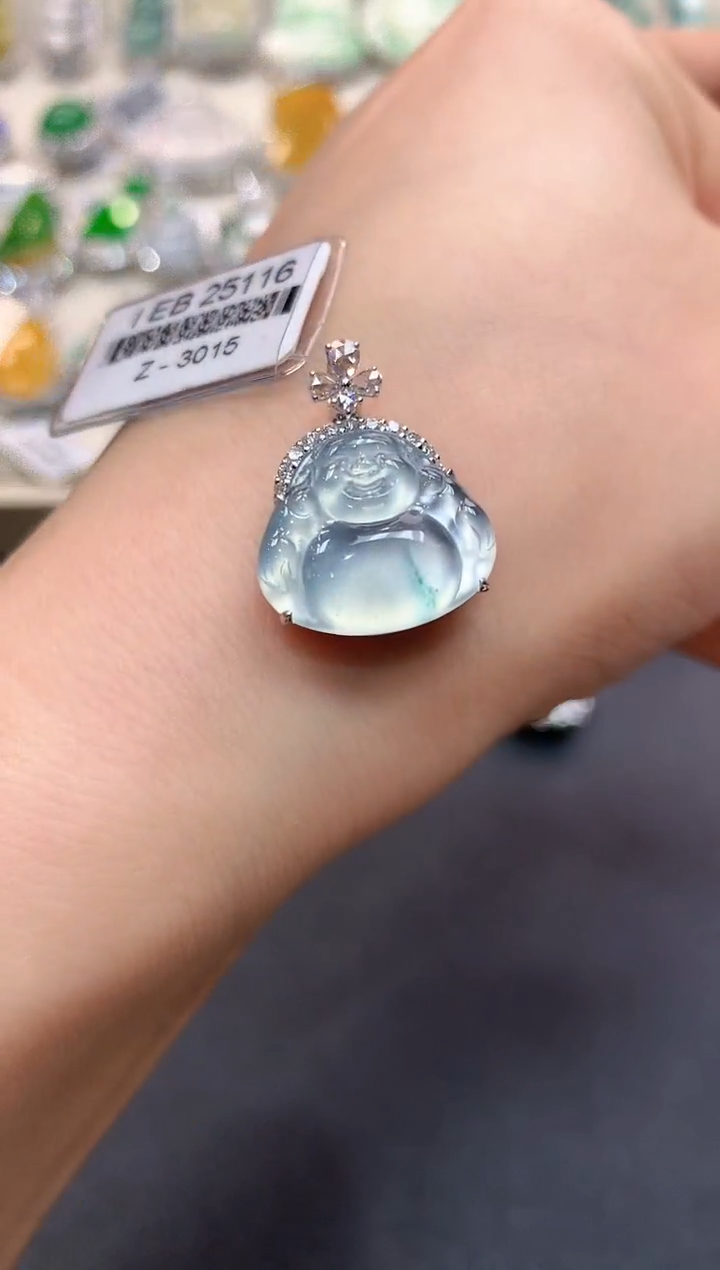 【闪购商品】翡翠吊坠(不含链)18K金镶嵌m15   