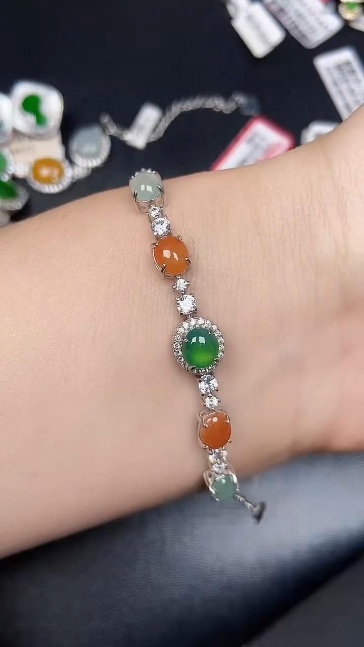 银S925镶嵌戒指翡翠3390