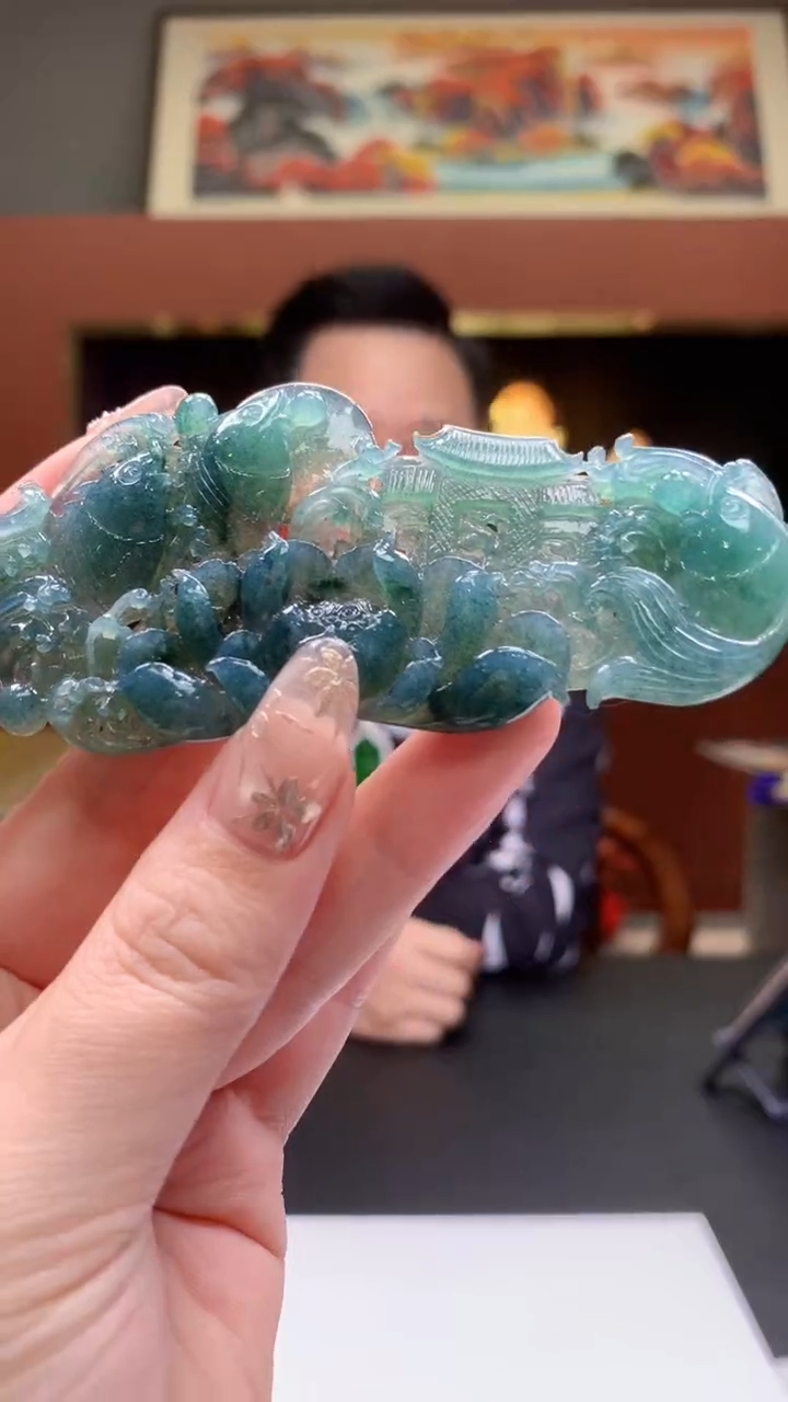 【闪购商品】定制翡翠未镶嵌8037yx-毛货挂件41