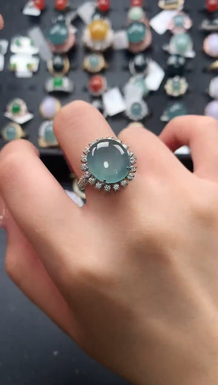 【闪购商品】翡翠戒指银S925镶嵌52141