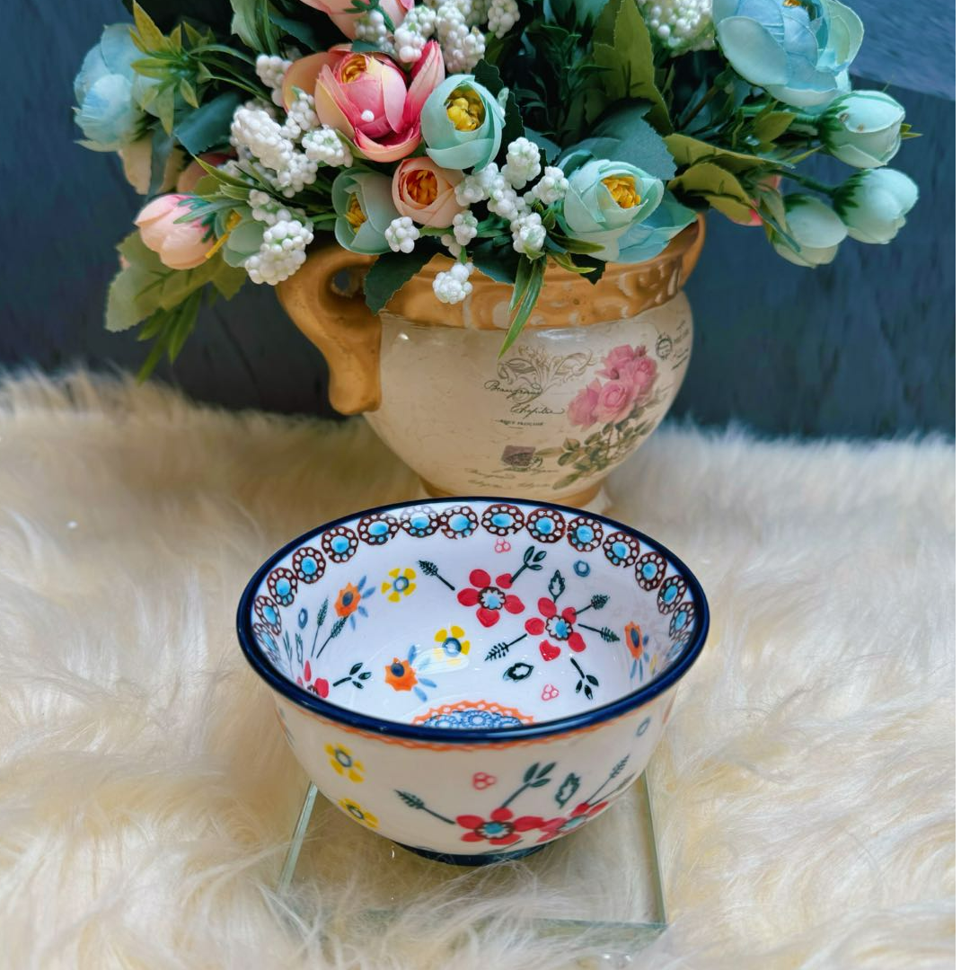 阿勒玛 新疆包邮【田园风情】手绘4寸茶碗釉下彩家用加厚防烫耐磨