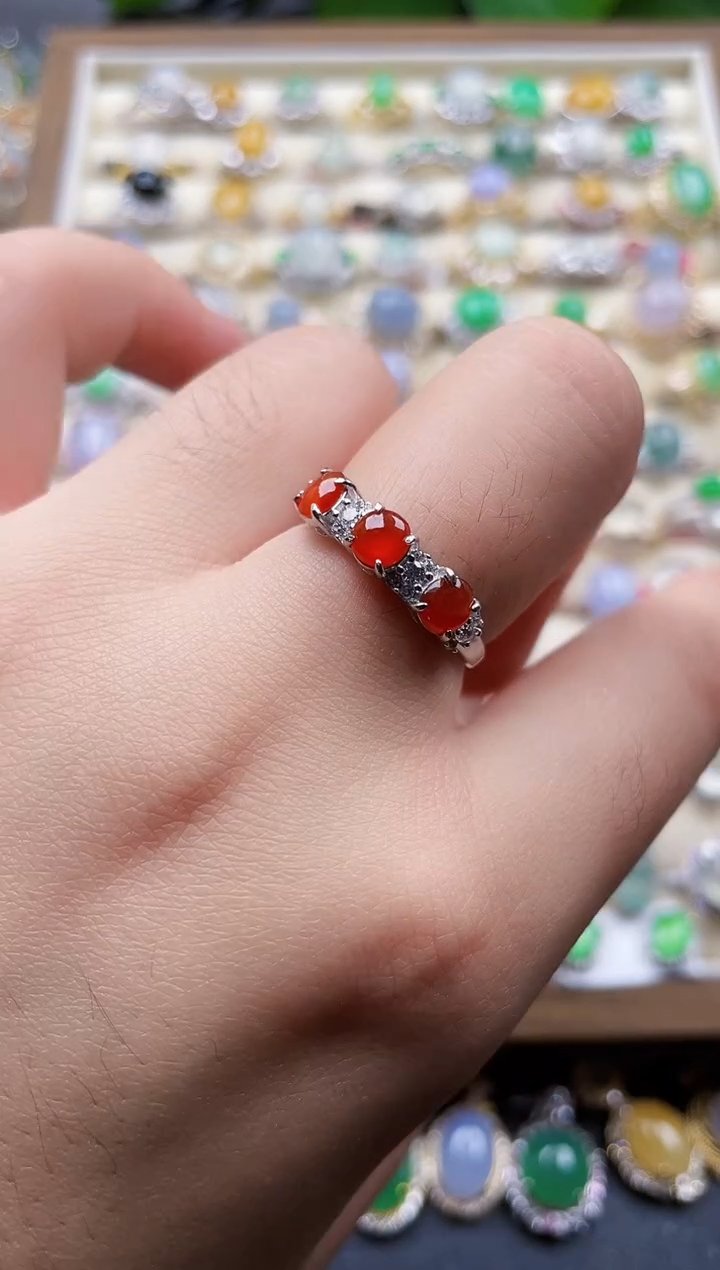 银S925镶嵌戒指翡翠50