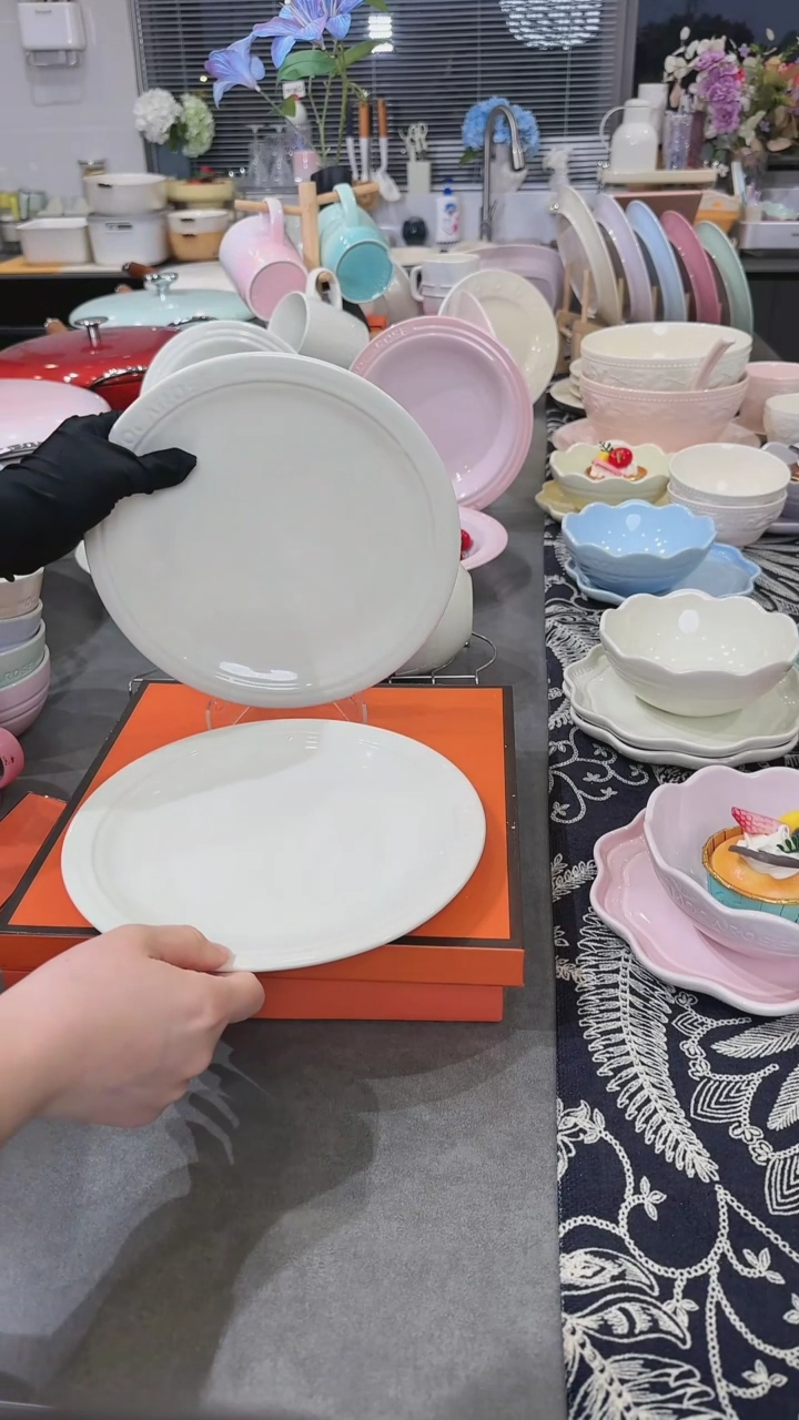 【闪购商品】瓷2个装炻彩浅盘23cm-松露白