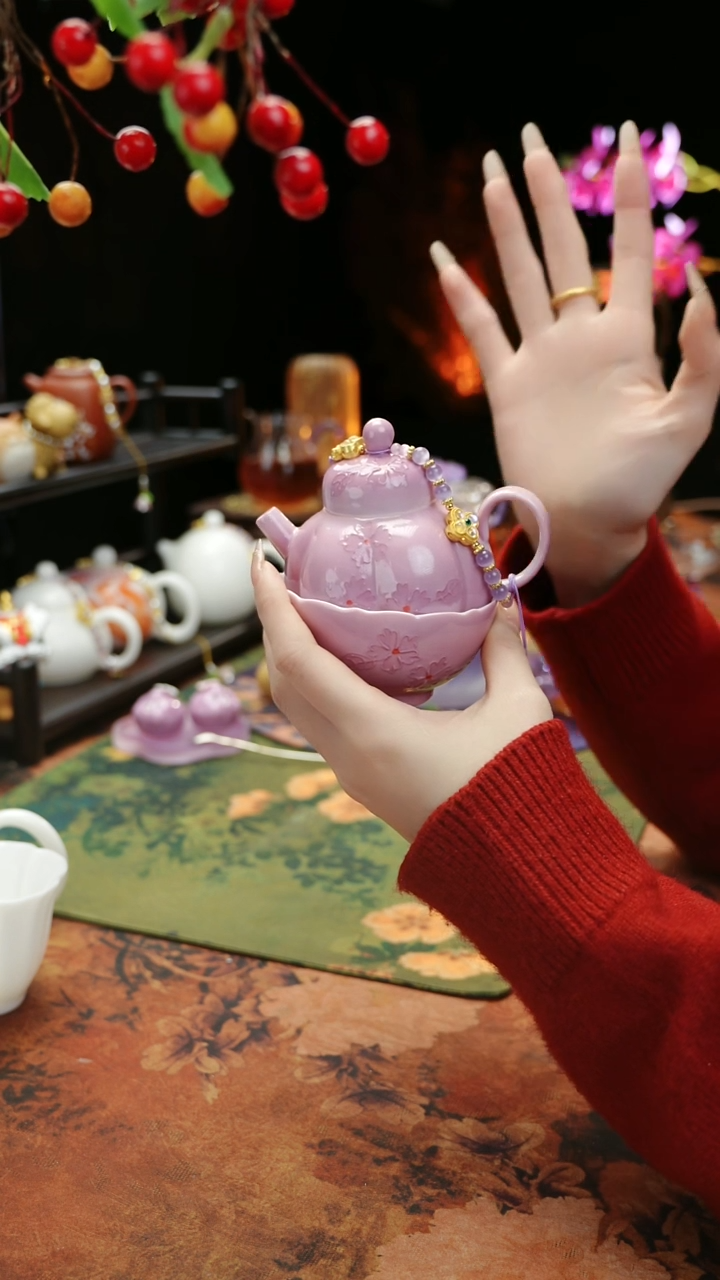 【闪购商品】紫色南瓜壶+滴流+主人杯